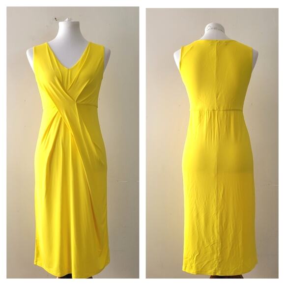 MaxMara Studio Yellow Cross Front Dress - Picture 1 of 5
